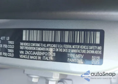 2017 Jeep Renegade Sport Fwd from USA, damaged, VIN ZACCJAAB0HPG17128